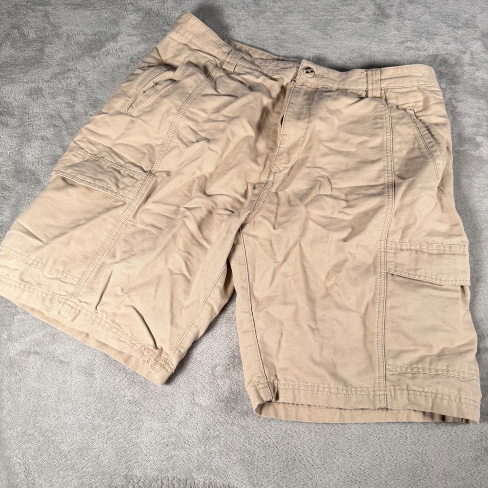 Jachs NY Mens Khaki Tan Cargo Shorts Size 38 Utility Cotton Twill 10 Inch Inseam